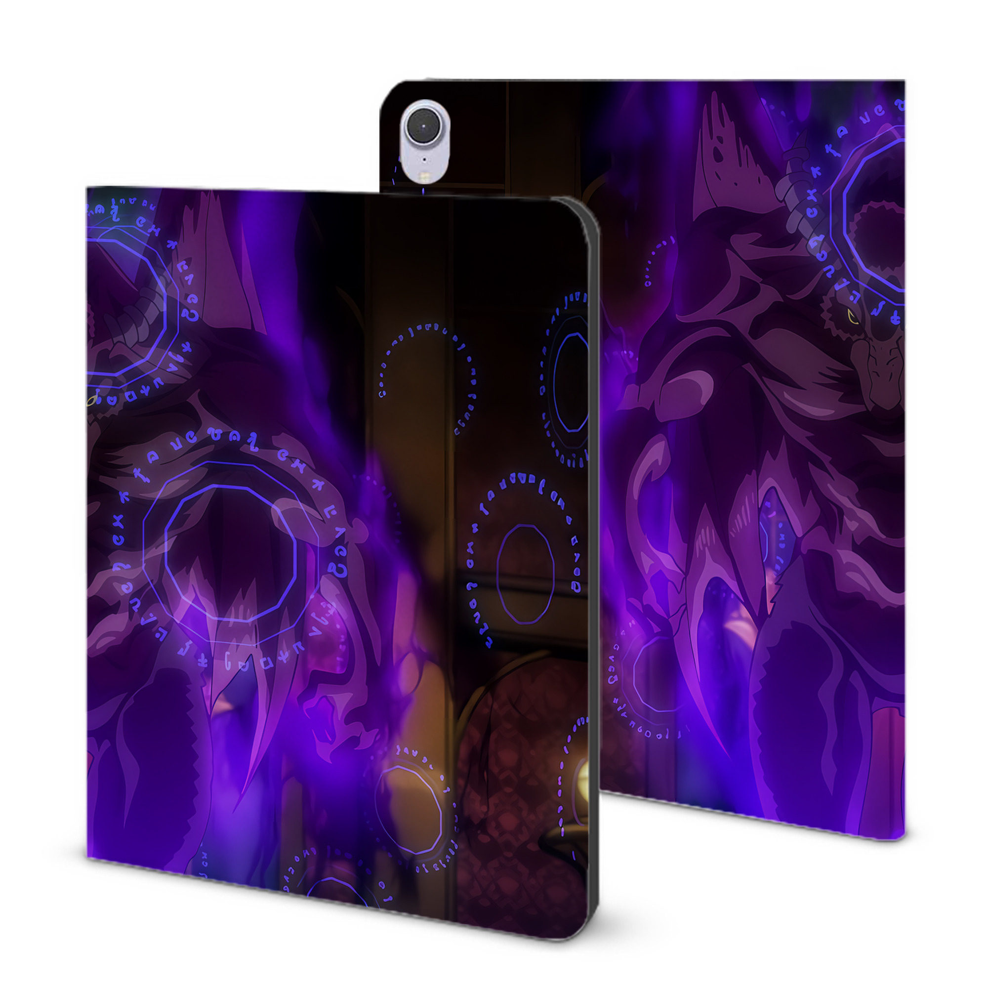（画像用） 転スラ Regarding Reincarnated to Slime IPad ケース ブック型 PUレザー TPU 耐衝撃 軽量 薄型 ペン収納なし 全面保護 IPad 各モデル対応